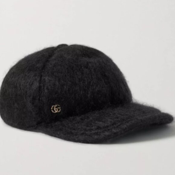 $1,185 New GUCCI Mohair GG Lauren Baseball Hat BLACK L large 58 cm main image 7